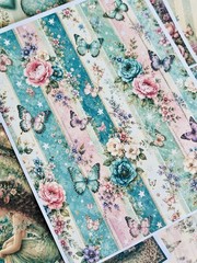 Scrapbooking Junk Journal Fairy Paper Kit 10 Pages for Paper Craft Projects #FD1