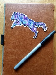 Galaxy Holo Star Fantasy Wolf Sticker – Original Art by SammiSpaghettiArt