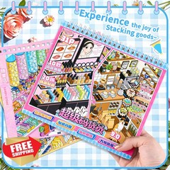 J.WMEET 10Pcs Big Size 3D Scene Book Stickers Multicolor