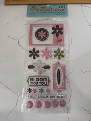 S-E-I Puffalicious Aunt Gerti Embellishing Stickers Flowers Lil Blossom Loved