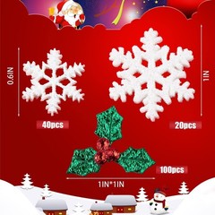 160PCS Mini/Small/Miniature Christmas 160pcs, Traditional Holiday Colors