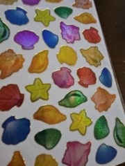 Creative Play Purple Peach Ltd, foil sea shell stickers, NIP