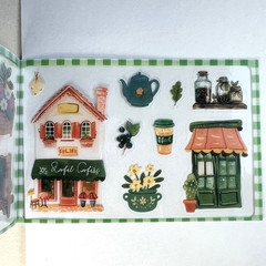 Cozy Coffee Animal Stickers Sticker Book Scrapbook Junk Journal Collage