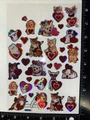 Puppy & Kitten Partial Sticker Sheet Scrapbook Craft Stickers