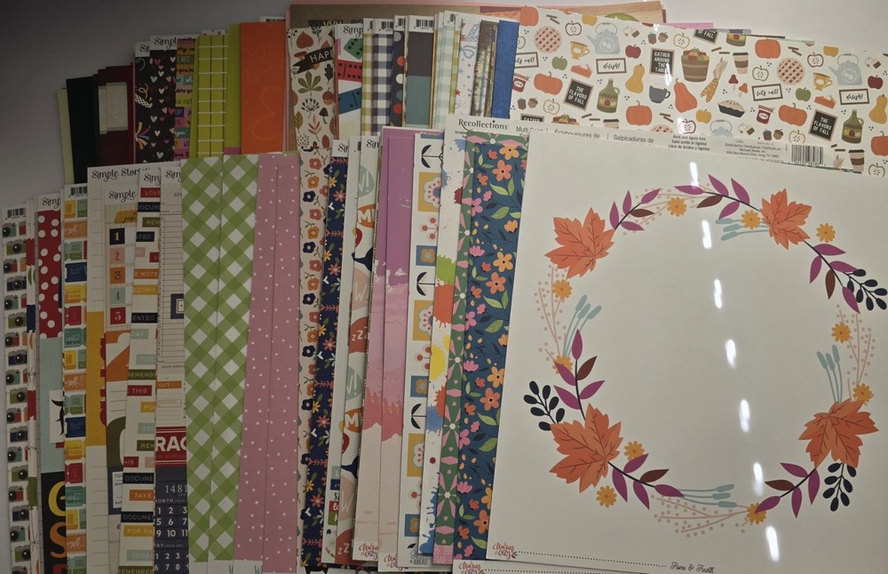 Huge SCRAPBOOK Bundle Echo Park Paper Stickers Embellishments Simple Stories Lot