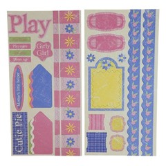 Close to My Heart Reflections Stickease X7078C Cutie Pie Girl Tea Party Pink NEW