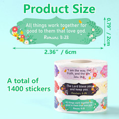 1400Pcs Bible Verse Sticker Scripture Inspirational Sticker Religious Faith Labe