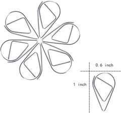 300 Pieces Silver Cute Paper Clips Smooth Stainless Steel Drop-Shaped Wire Small