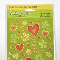 NEW Stickety Doo Da GLITTERY HEARTS FLOWERS American Greetings Stickers 2 Sheets