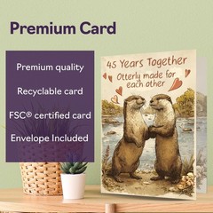 45th Anniversary Card for Women Men – Rustic Style Cute Otters – Happy 45 Yea…