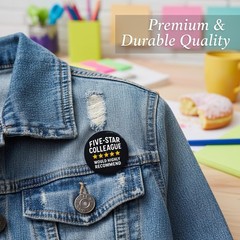 Micchoin Five-Star Colleague Badge Pin: Premium Orange Gift Box 2.3″ 1 Pack L…
