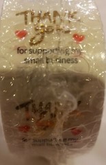 Roll of 500 THANK YOU LABELS Black & White & Red STICKERS ENVELOPE SEALS 1 inch