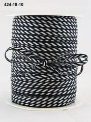 MAY ARTS RIBBONS~SOLID DIAGONAL STRIPE~BLACK & WHITE~1/8TH INCH WIDE X 3 YARDS!