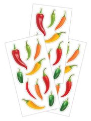 Stickers Crafts PH Slim Hot Peppers Colorful Red Orange Green Yellow Repeats