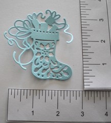5 SML FRILLY CHRISTMAS STOCKING cardstock paper die cut embellishments scrapbook