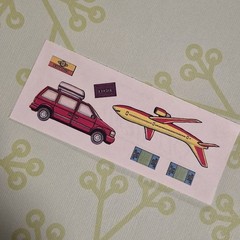 Vintage travel vacation sticker sheet 90s y2k plane car planner junk journal