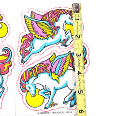 VTG Mark 1 Scratch N Sniff 80s Iron-On Patch Pegasus Mythical Rainbow 1984 Set 2