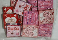 Set of 20 Hearts and Love «Happy Valentines Day» Sticker Boxes, Friendship Gift