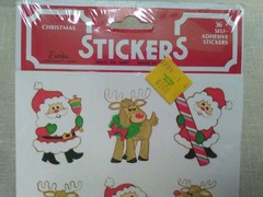 Vintage 1980’s Christmas 36 Stickers Sealed Package Santa Claus & Reindeer