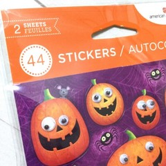 Jack O Lantern Halloween Stickers Pumpkin Google Eye Craft Embellishments
