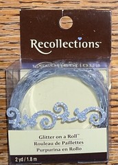 Recollections Silver Glitter On A Roll Borders Tape 2yds Card Scrapbook Stickers