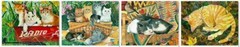 12 BEAUTIFUL SEASONAL © Amy Rosenberg KITTEN CAT KITTY STICKERS USA MADE #52