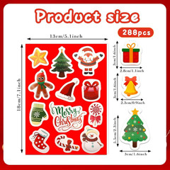 Christmas Stickers, 339 PCS 24 Sheets Merry Christmas Stickers for Cards Crafts