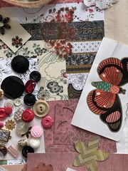 WINGS OF FANCY Junk Journal Supplies—HUGE VARIETY Paper Buttons Beads Ribbons