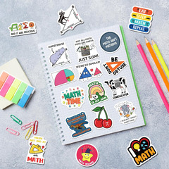 Math Stickers Set 200PCS Vinyl Waterproof for Journaling School Use, Math Gift