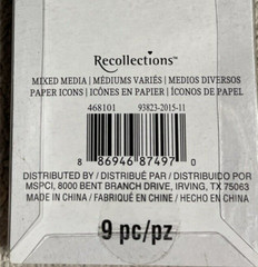 Recollections Mixed Media Embellishments 9 Pieces New