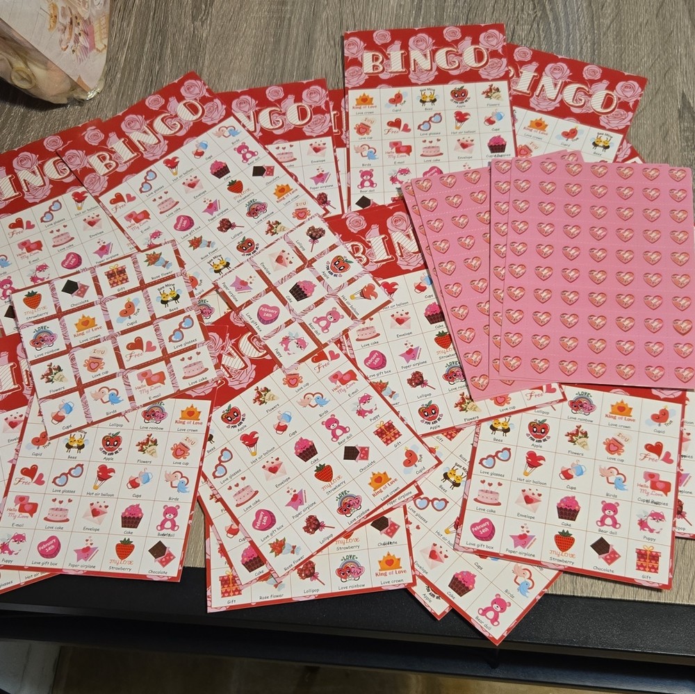 Large Lot of SCRAPBOOK VALENTINE’S DAY STICKERS