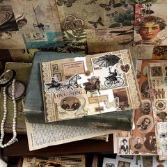Vintage Aesthetic Washi Stickers and Papers for Scrapbooking,40 Sheets Ephemera
