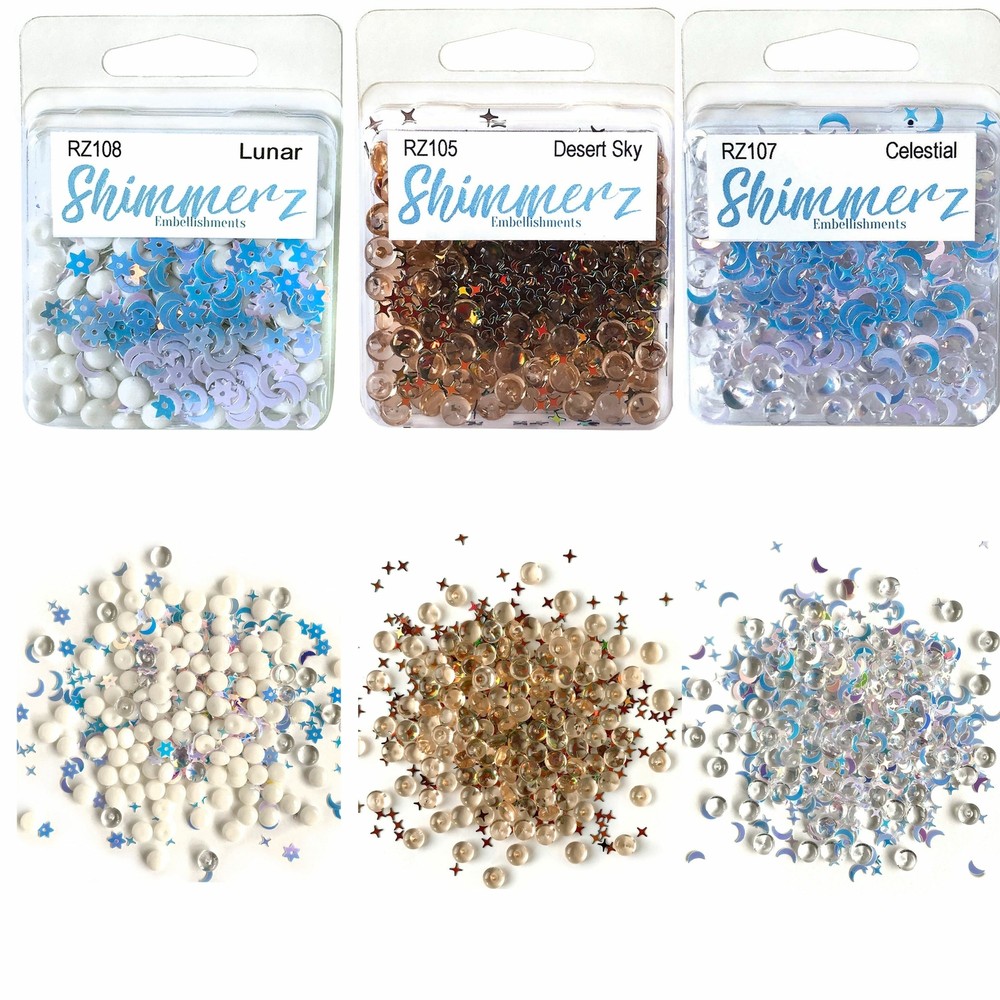 Buttons Galore Shimmerz Celestial SET Sparkling Translucent Jewels Embellishment
