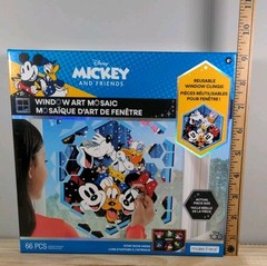 Disney Window Art Mosaic Mickey & Friends 66 pcs Reusable New In Box
