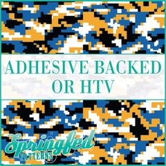 Digital CAMO in Royal, Gold, Black & White Adhesive Vinyl or HTV Heat Transfer