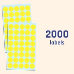 Yellow 3/4″ Round Dot Stickers, 2000 Pack Circle Labels for Organizing & Labe…
