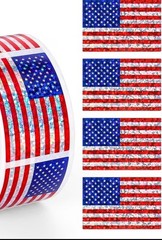 40 PCs ~1×1.5” Holographic American Flag Stickers July 4th Celebration Patriotic