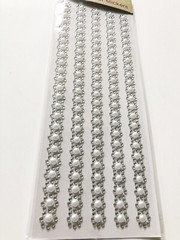 Silver Pearl Sticker Borders, Pearl Embellishments, Scrapbooking Supplies
