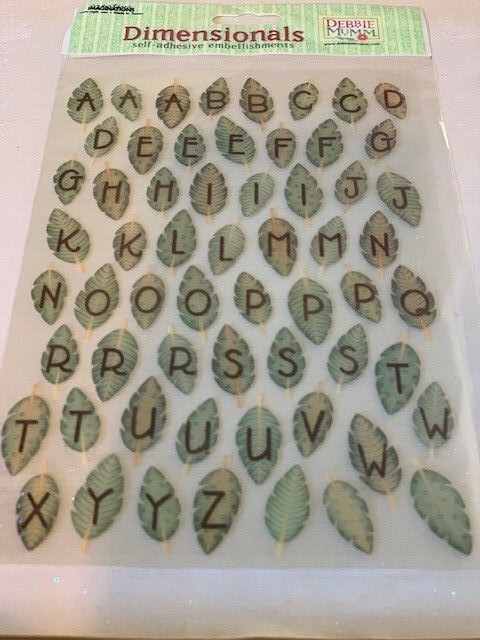 CREATIVE IMAGINATIONS 3D EPOXY STICKERS DIMENSIONALS LEAF LETTERS ALPHABET
