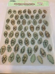 CREATIVE IMAGINATIONS 3D EPOXY STICKERS DIMENSIONALS LEAF LETTERS ALPHABET