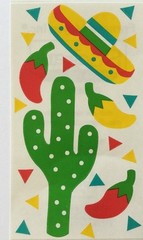 SOUTHWEST Stickers(20pc)Frances Meyer•Sombrero•Cactus•Hot Peppers•Mexico•Red•