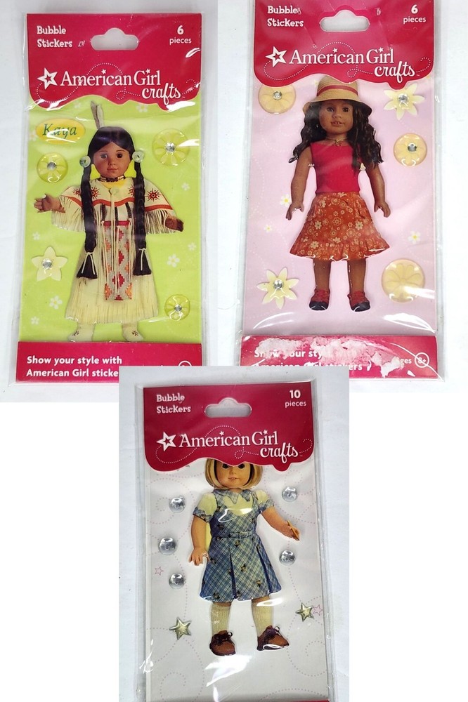 American Girl Crafts Bubble Stickers Kaya Kit JLY Gardening 2010 3 Packs New