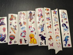 Lot Lisa Frank Vintage 1990’s Rollout Stickers Dog Panda Rainbow ballerina