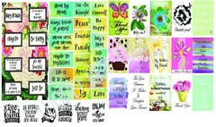 Words & Quotes for Scrapbook Page , Junk Journals, Greeting Cards, 50 Piece Kit
