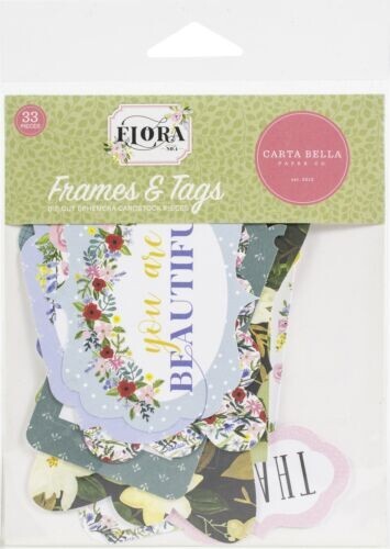 Carta Bella Paper FLORA NO. 4 Frames & Tags Ephemera Pieces~NICE~Quick Ship!