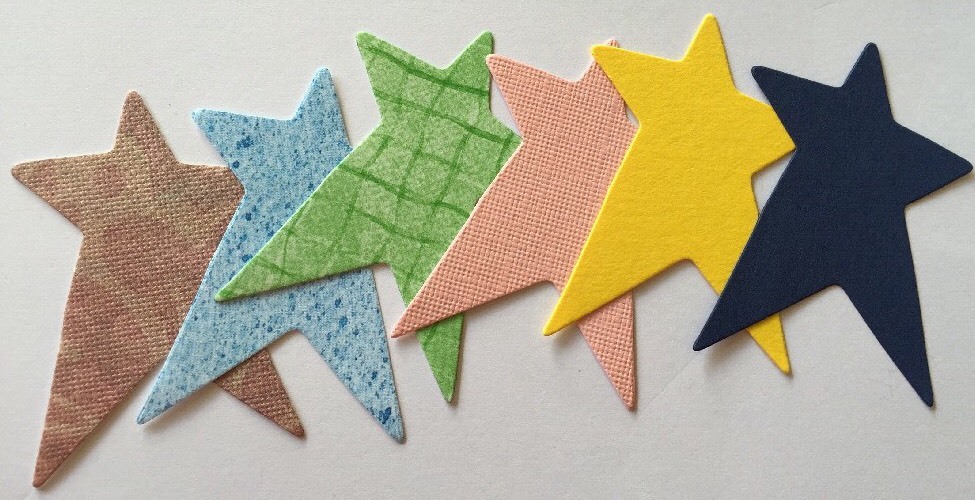 STAR PRIMITIVE Die-cuts(12pc)Approx.2.5×1.5″Holiday•Christmas•Country•Old