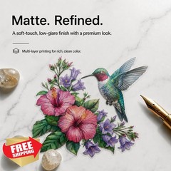 Fsforcar 2 Pcs Hummingbird Floral Car Stickers Medium
