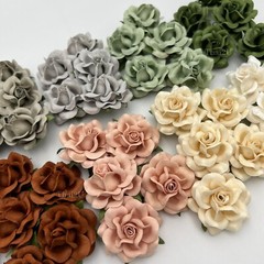 50 Mixed 10 Colors (2″or5cm) Paper Flower Wedding Scrapbook ( R77L-50SET-ฺB/2 )