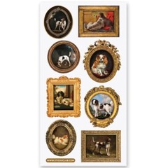 Fancy Pup Paintings – Sticker Sheet – Dogs – Retro – Vintage – New in Packaging