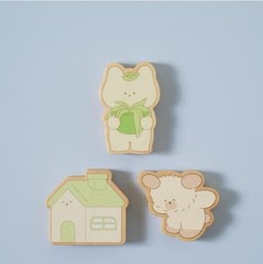 Daiso Korea Cute Stationery Set Notepad Sticky Notes Magnets Page Markers Kawaii